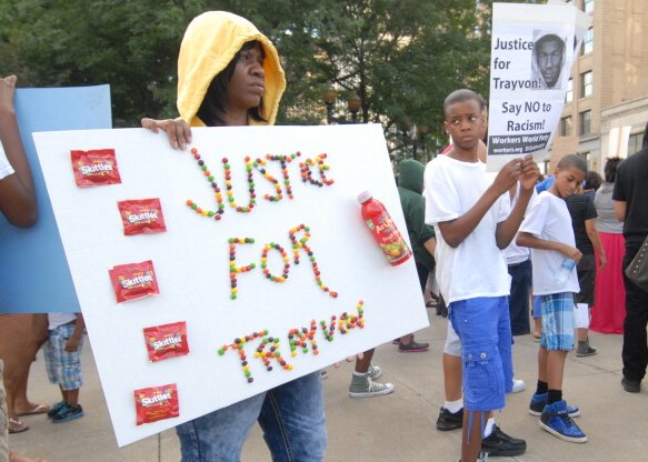 Rally for Trayvon Martin at Grand Circus Park on July 14, 2013, in Detroit - source: huffpo